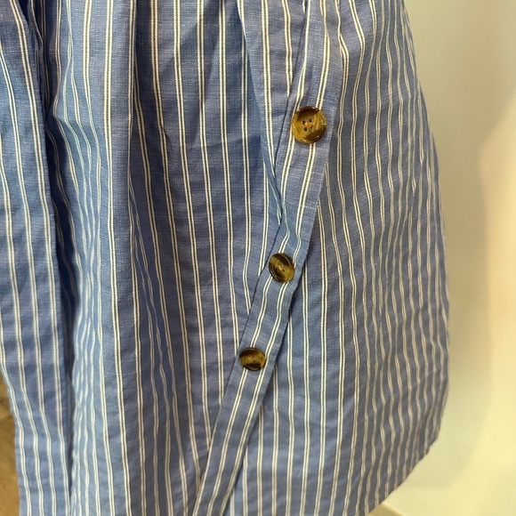 Zaful Striped blue and white L dress tunic top straps  and belt EUC - Picture 3 of 12